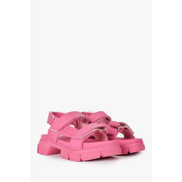Ganni Pink Rubber Touch-Strap Sandals Size 37 - Picture 2 of 3